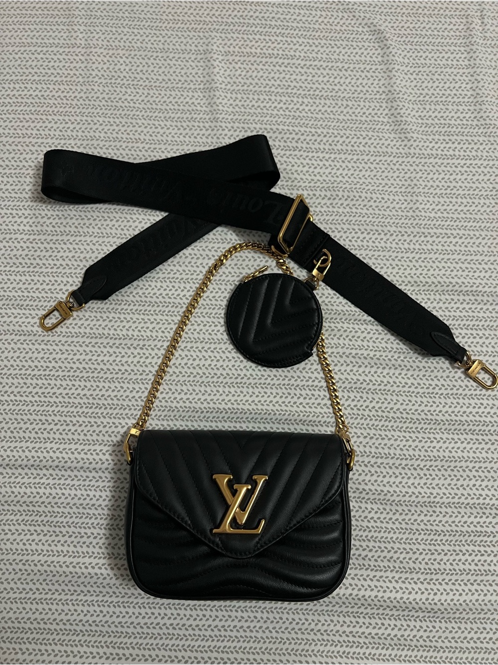 Authentic Louis Vuitton New Wave Multi-Pochette - Black / Gold